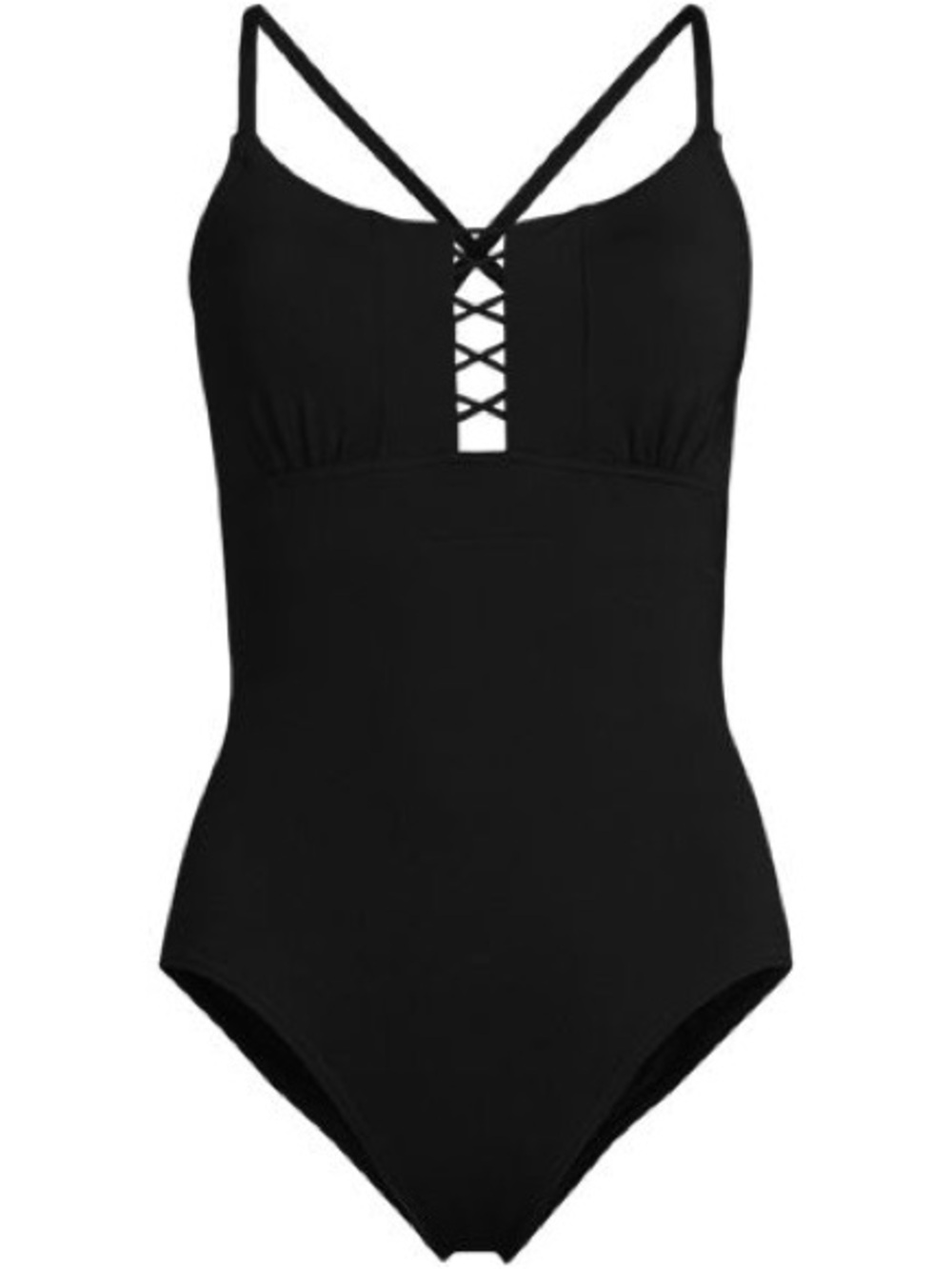Lands’ End Women’s Plus Size Lace Up One Piece Swimsuit NWT
